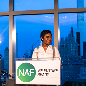 Asha Amerson speaks at the NAF Benefit