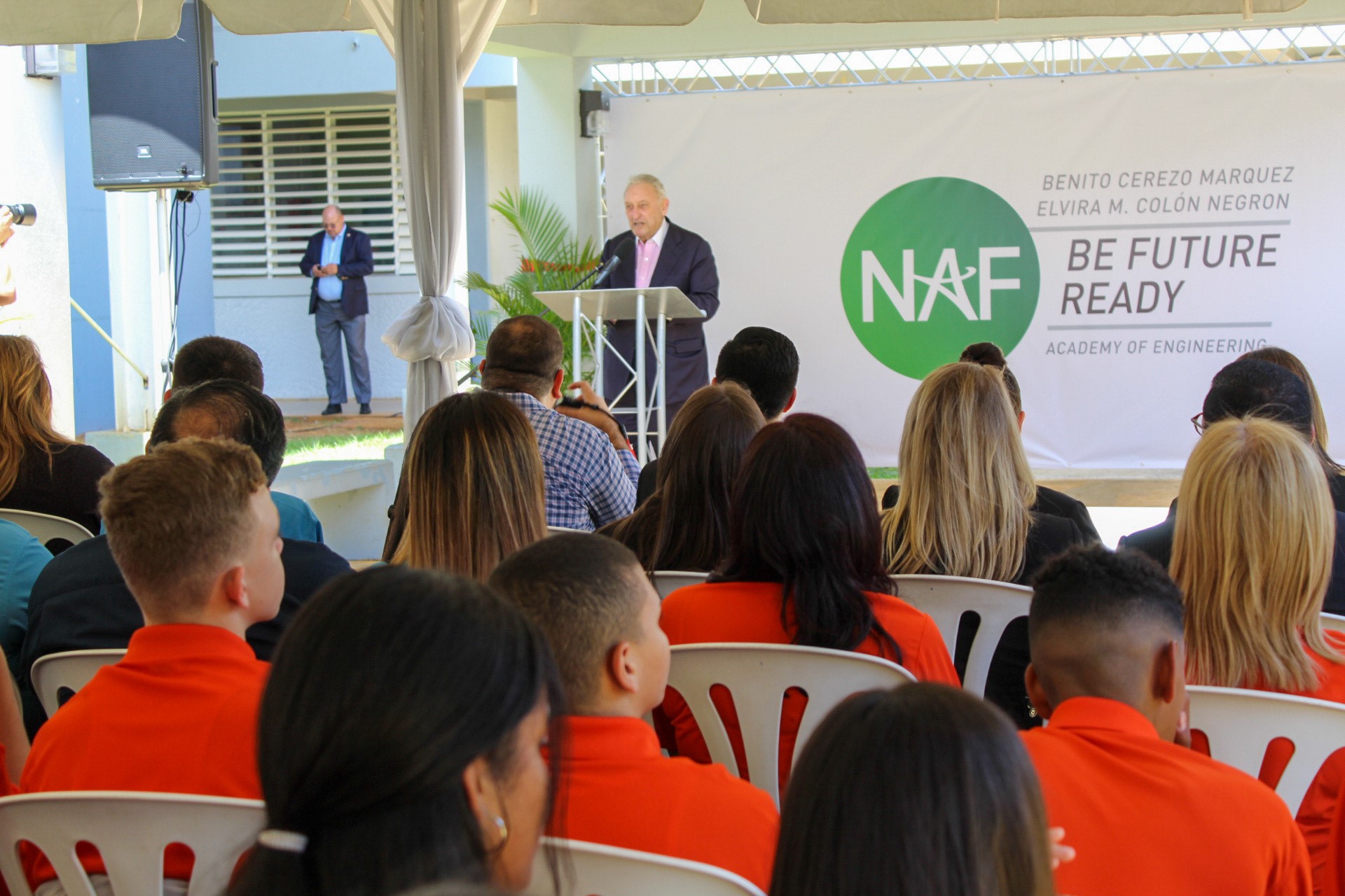 Sandy I. Weill gives a speech at a NAF event in Puerto Rico